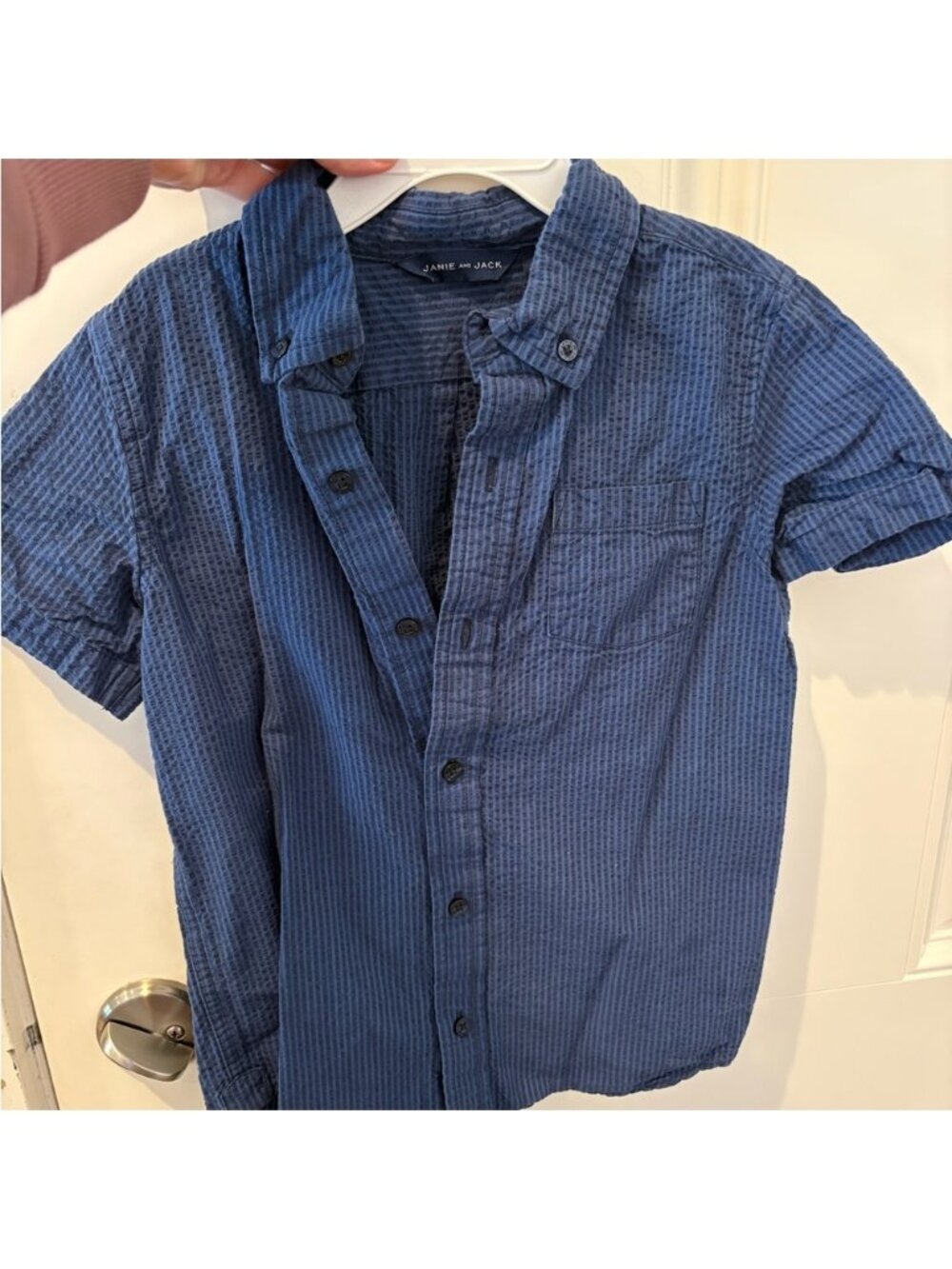 Navy Textured Top